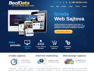 Screenshot of www.beodata.rs website created by Milan M. Dimitrijevic (Bexony) & Dejan Simic (Beodata)
