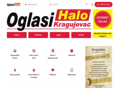 Screenshot of Kragujevac Oglasi - WP Based Website created by Beodata & Milan M. Dimitrijevic.